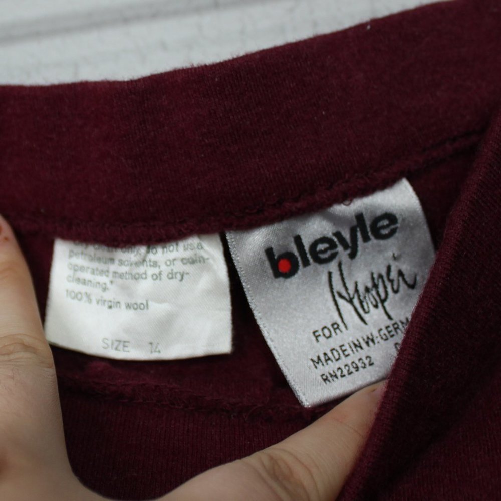 Vintage Bleyle for Hooper Maroon Wool Maxi Skirt sz 14 - Picture 4 of 7